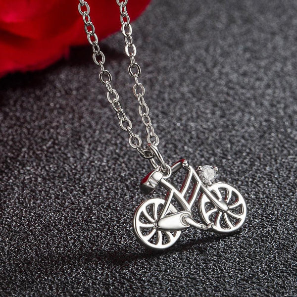 5. Sterling Silver Bicycle Necklace