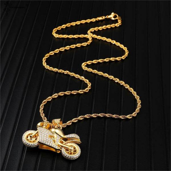 Cycolinks Hip Hop Copper Motorbike Necklace