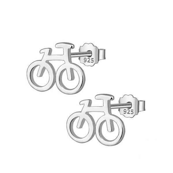 4. Cycolinks 925 Sterling Silver Bicycle Stud Earrings