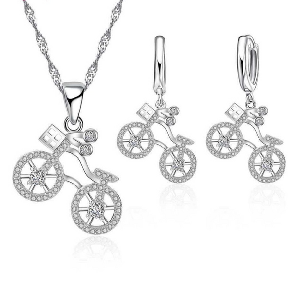 Cycolinks Bicycle Earring & Necklace Set