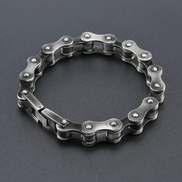 Cycolinks 10mm Retro Rustic Silver Bike Chain Bracelet