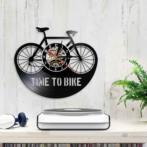 Cycolinks 3D Bicycle Time To Bike Vinyl Clock