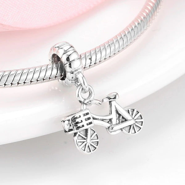 Cycolinks 925 Sterling Silver Bicycle Pendant Charm