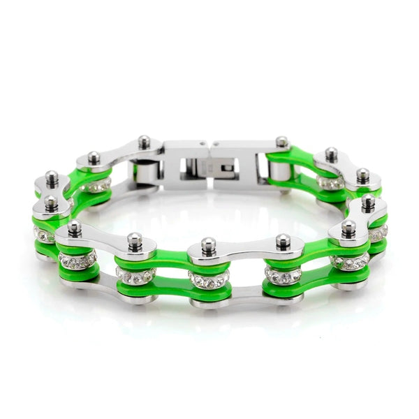 Cycolinks Green & Silver Crystal Bracelet