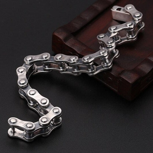 Cycolinks Heavy-Duty 925 Sterling Silver Bike Chain Bracelet 13mm Width