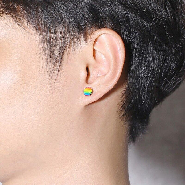 Cycolinks Pride Rainbow Stud Silver Earrings