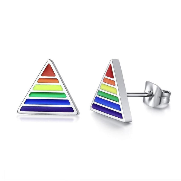 Cycolinks Pride Rainbow triangle Earrings