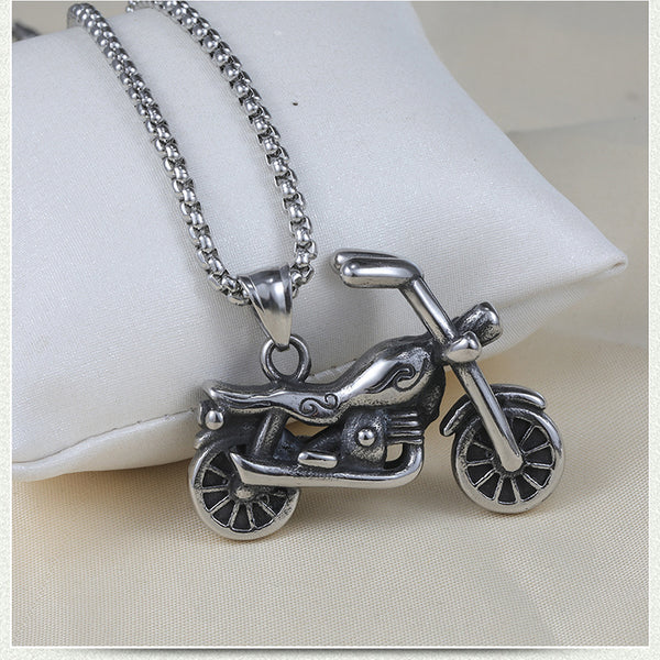 Cycolinks Retro Stainless Steel Motorcycle Necklace