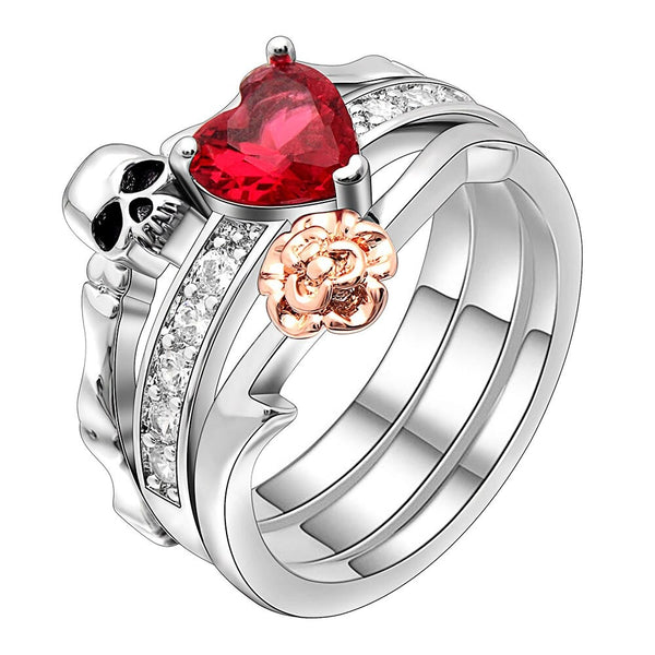 Cycolinks Skull & Rose Combination Ring