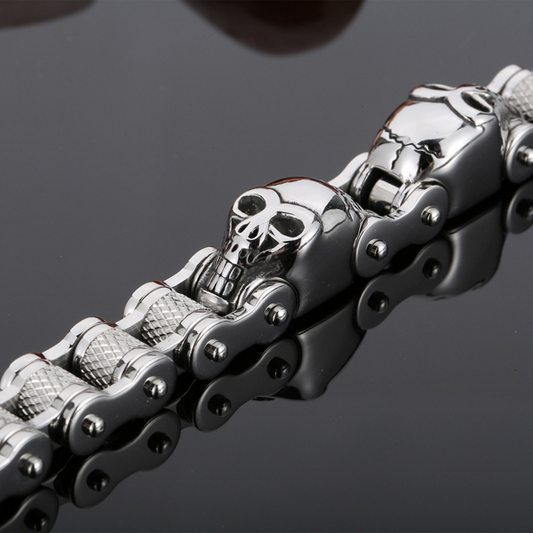 Cycolinks Titanium Steel Skull Bike Chain Bracelet