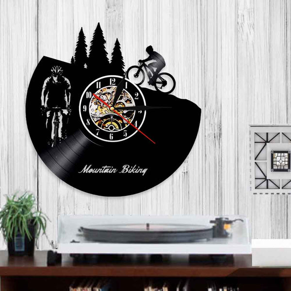 Cycolinks 3D Bike Rider Silhouette Vinyl Clock