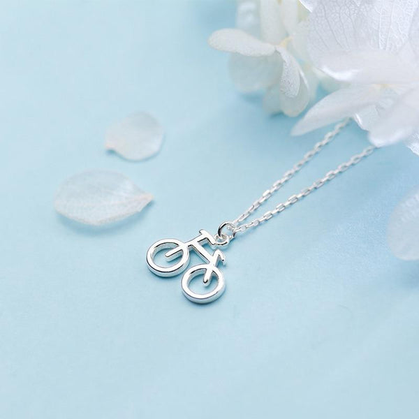 Cycolinks 925 Sterling Silver Bike Bicycle Charm Necklace