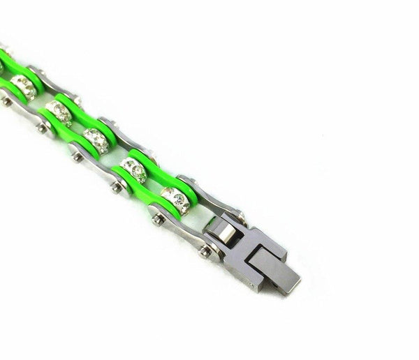 Cycolinks Green & Silver Crystal Bracelet