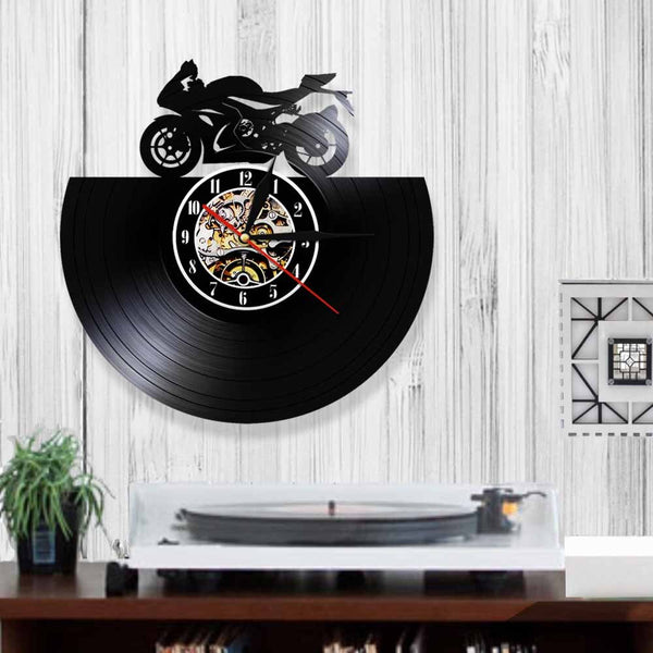 Cycolinks Motorbike Silhouette Vinyl Clock