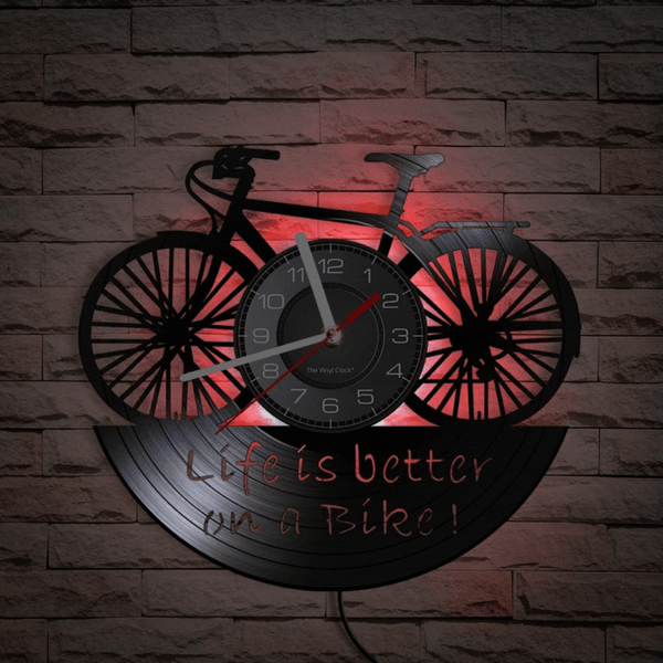 Cycolinks 3D Life is Better on a Bike Vinyl Clock