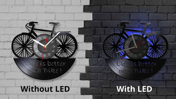 Cycolinks 3D Life is Better on a Bike Vinyl Clock