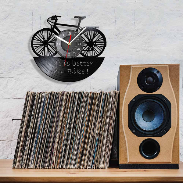 Cycolinks 3D Life is Better on a Bike Vinyl Clock