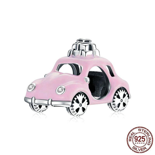 Cycolinks 925 Sterling Silver Pink Beetle Charm