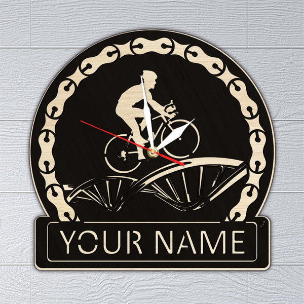 Cycolinks Custom Name Road Bike Clock