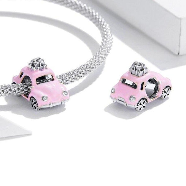 Cycolinks 925 Sterling Silver Pink Beetle Charm