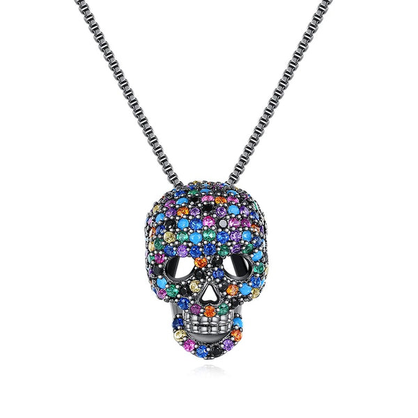 Cycolinks Rainbow Skull Cubic Zircon Necklace