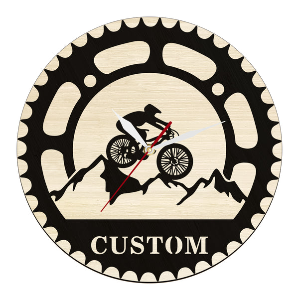 Cycolinks Custom Name MTB Wooden Clock