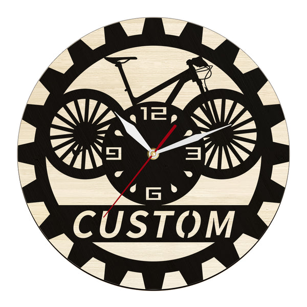 Cycolinks Custom Name MTB Wooden Clock