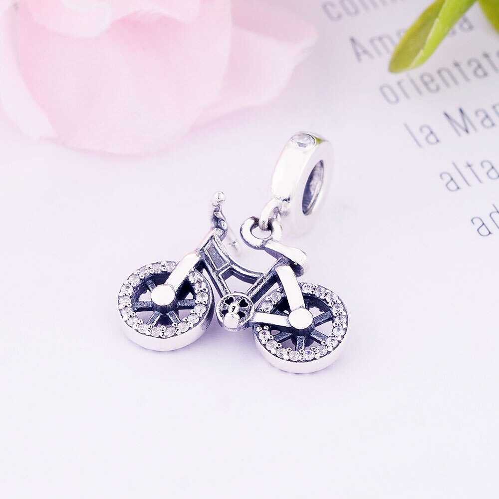 Cycolinks 925 Sterling Silver Bicycle Pendant Charm - Cycolinks