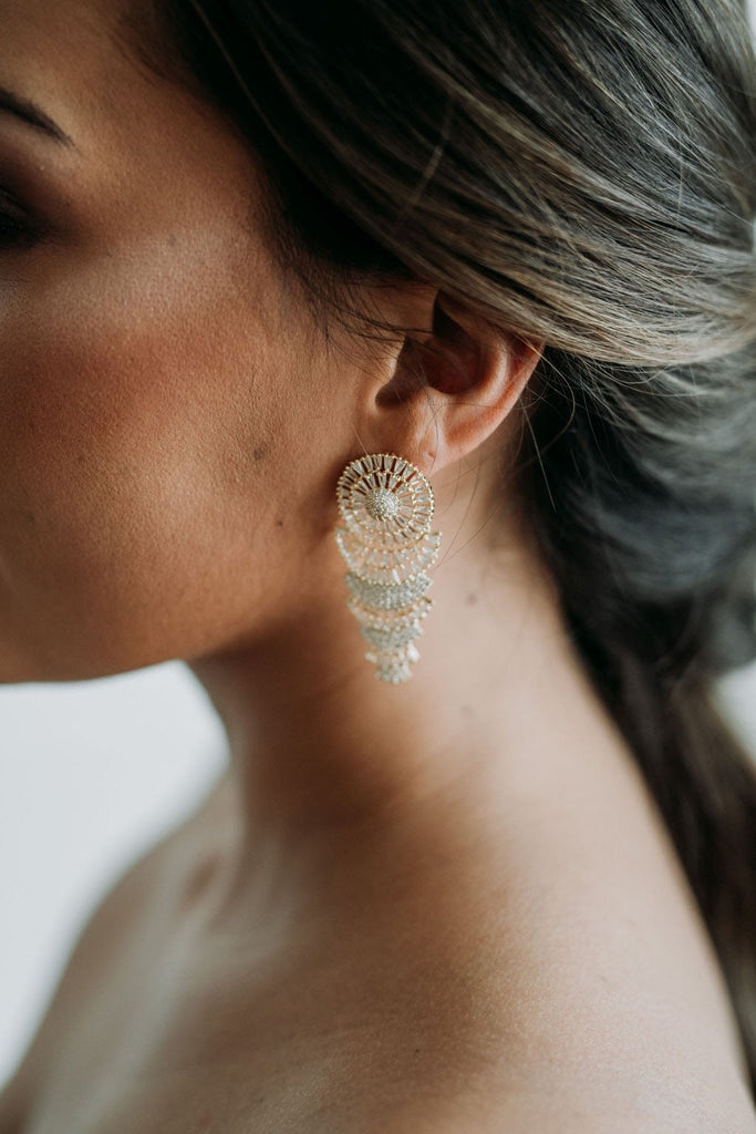Crystal Madeline Crescent Earrings Clear – Crystal Stud Earrings