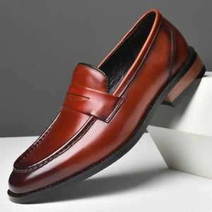 Shawbest-New Men Fashion Genuine Leather Dress Shoes