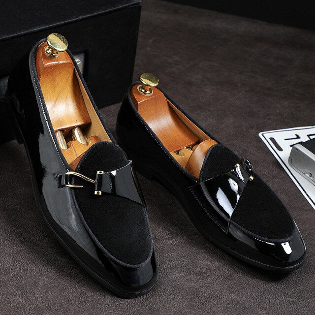 Shawbest-New Men Leather Formal Wedding Loafers