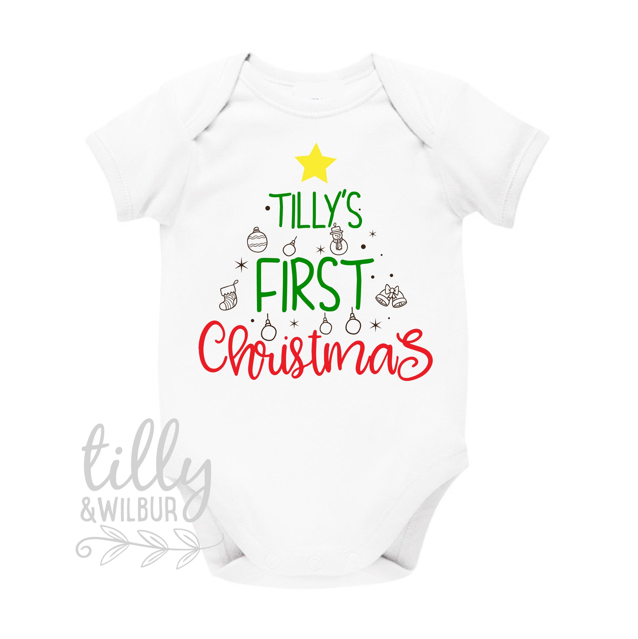 personalised first christmas outfit
