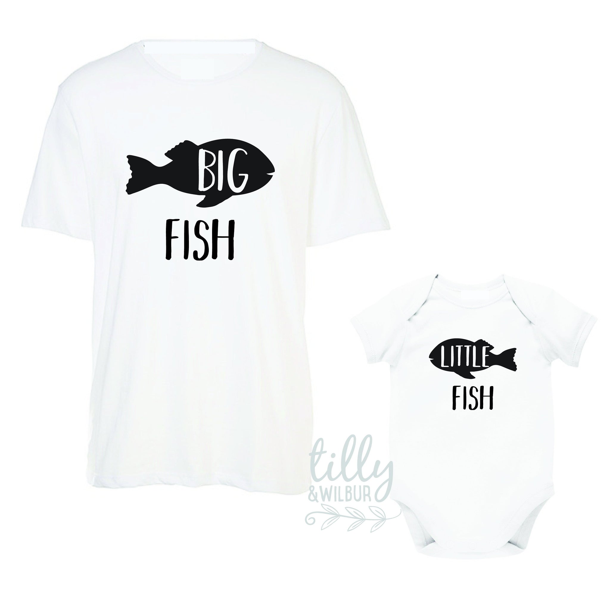 Daddy and Me Fishing Gift Printed Dad and Son Fish Father Son Matching  Shirts Set Graphic