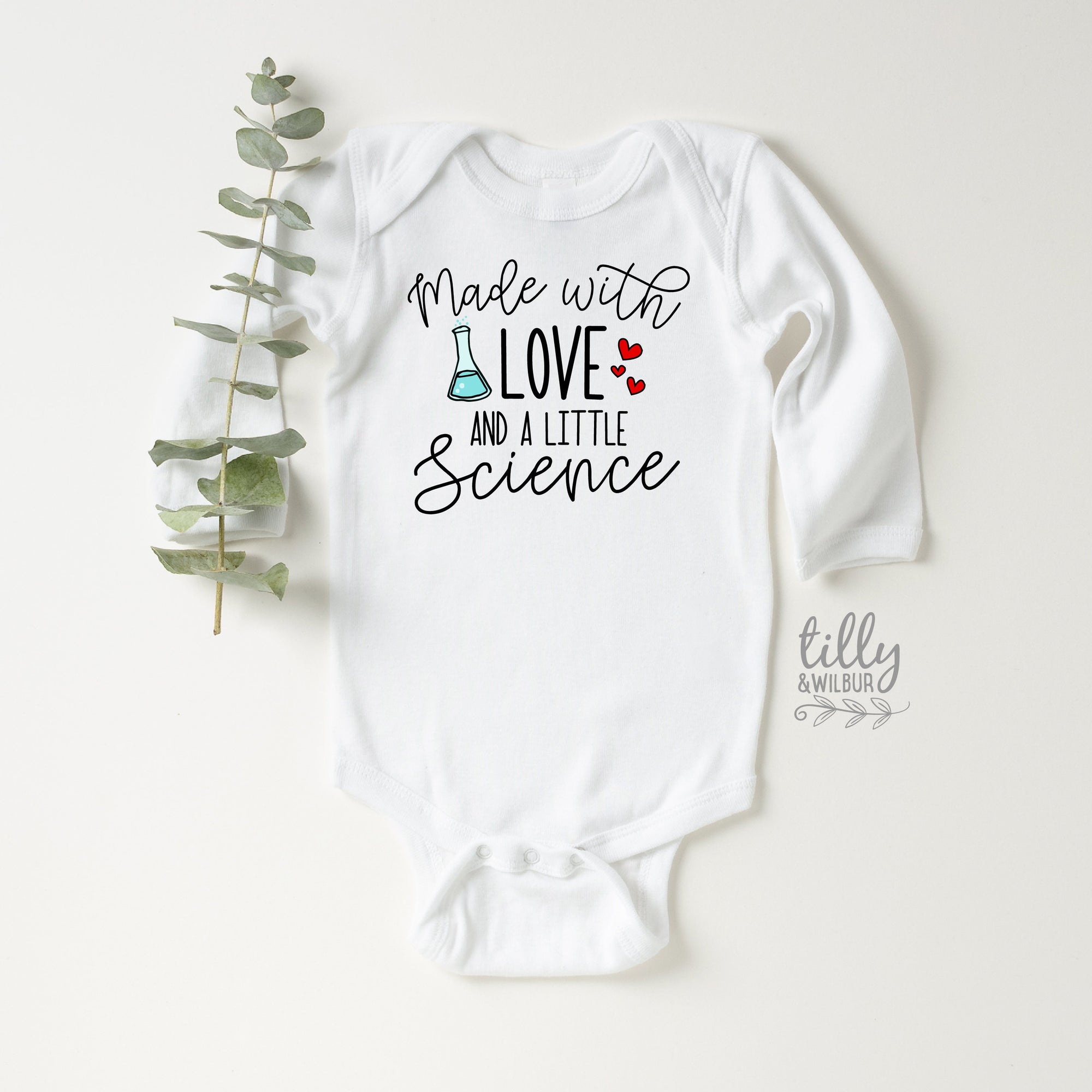 Made With A Lot of Love and A Little Science Baby Bodysuit, Pregnancy  Announcement, IVF Baby, We're Having A Baby, Worth the Wait, Newborn 