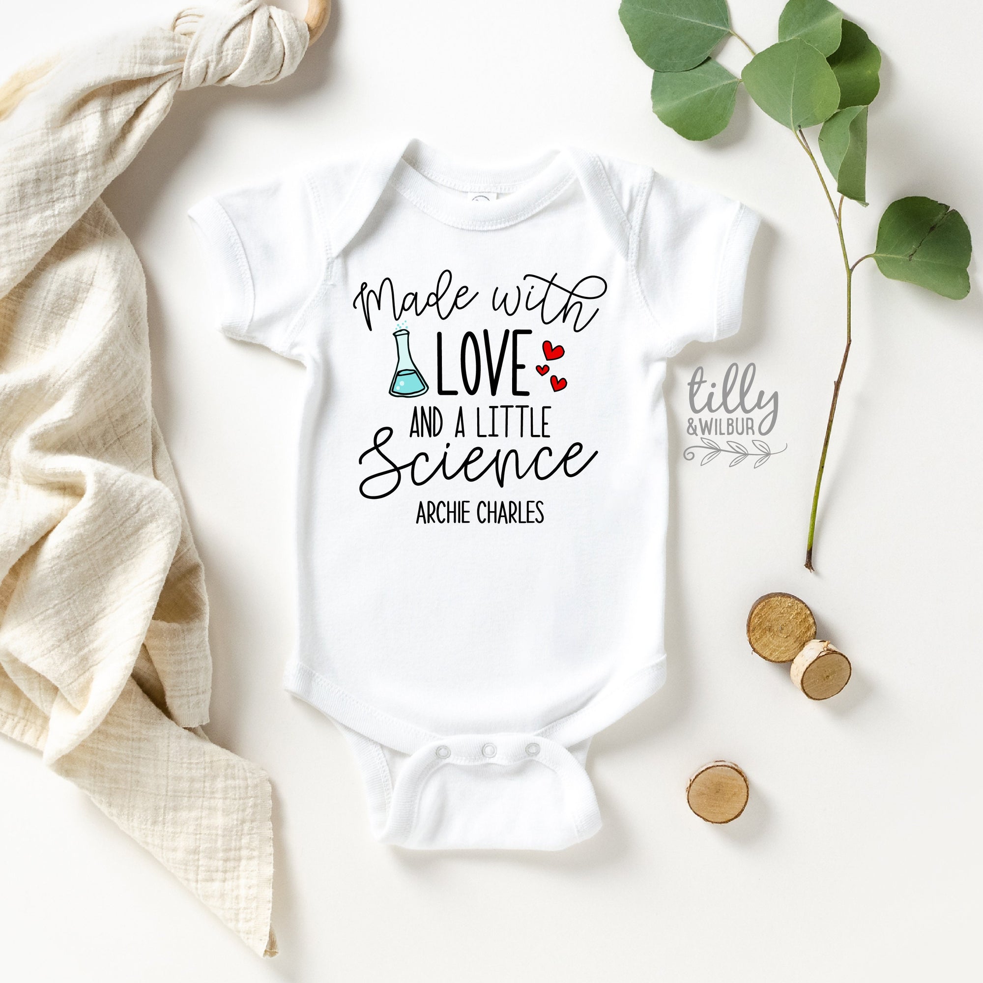 Made With A Lot of Love and A Little Science Baby Bodysuit, Pregnancy  Announcement, IVF Baby, We're Having A Baby, Worth the Wait, Newborn 