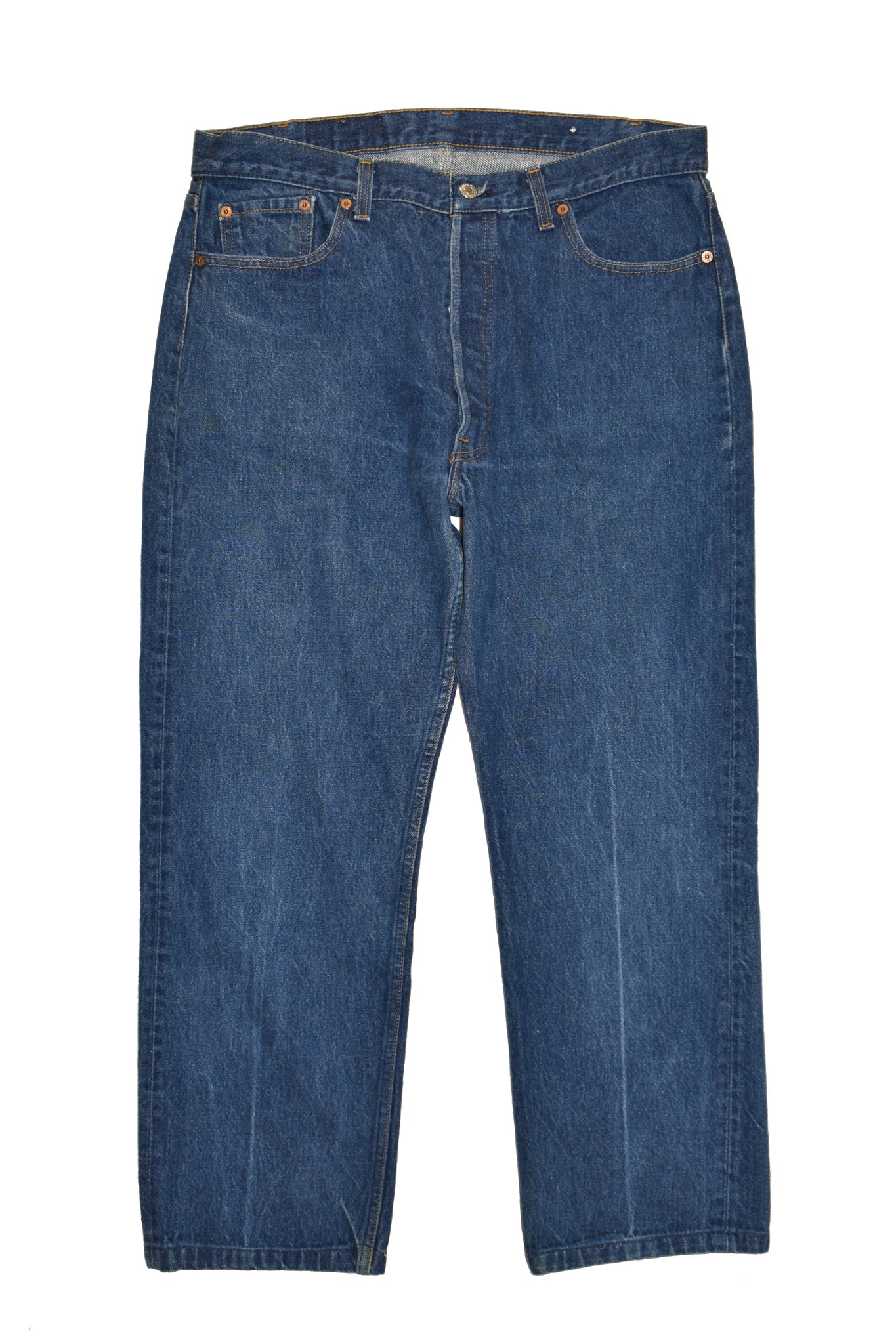 Vintage 80s Levis 501 Button Fly Dark Wash Selvedge Jeans Size 36
