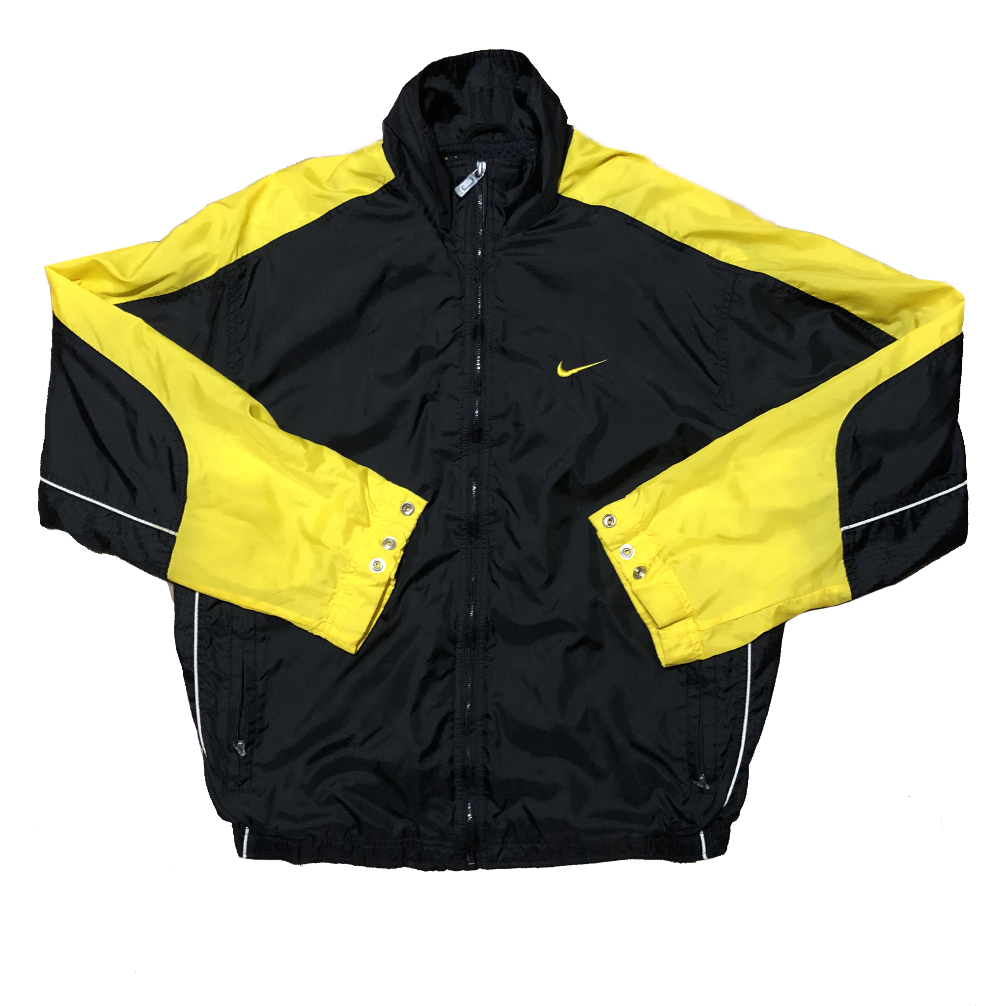 black and yellow nike jacket
