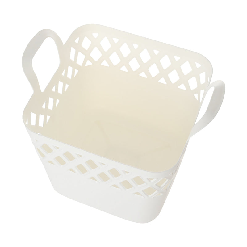 small white laundry basket