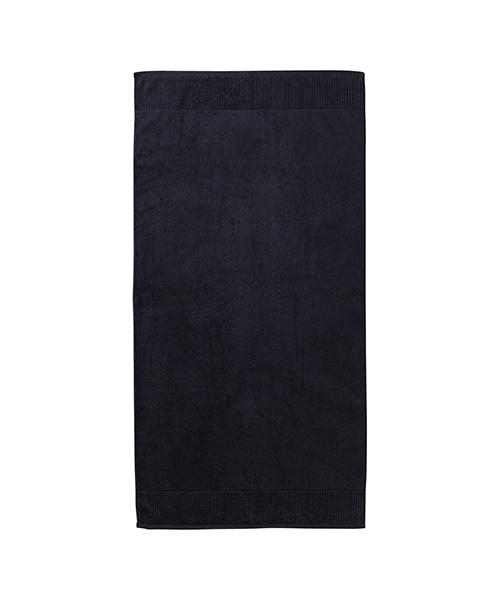 navy and gray bath towels