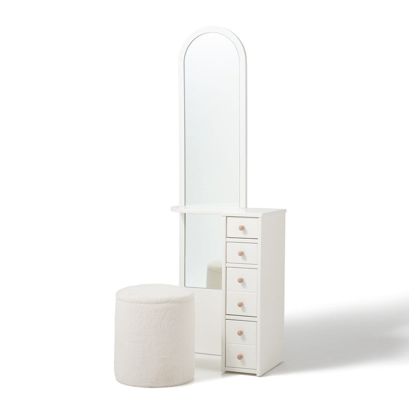 white dresser with mirror