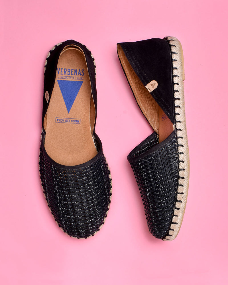 leather slip on espadrilles