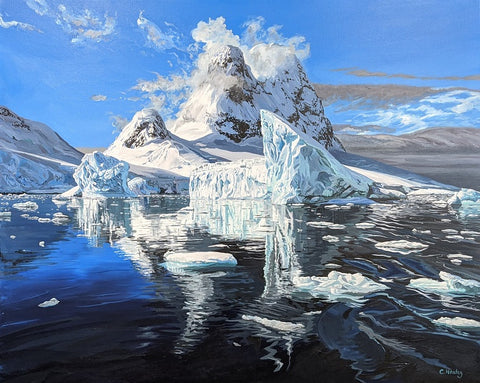 Iceberg commissioned painting by Caroline Healey Acrylic on canvas Antarctica sm