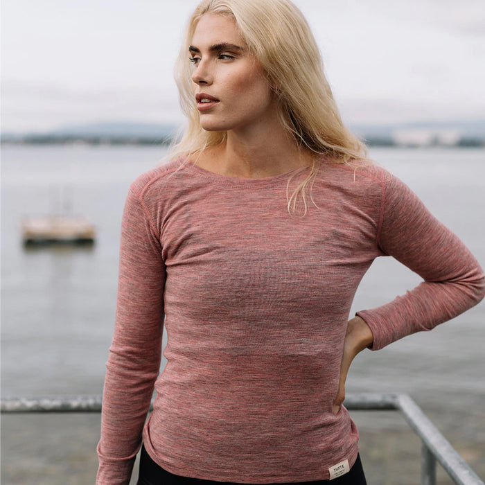 tæppe kan ikke se Banyan Tufte merino uld langærmet t-shirt Villeple W Long Sleeve Tee, lyserød—  Naturfolk.dk