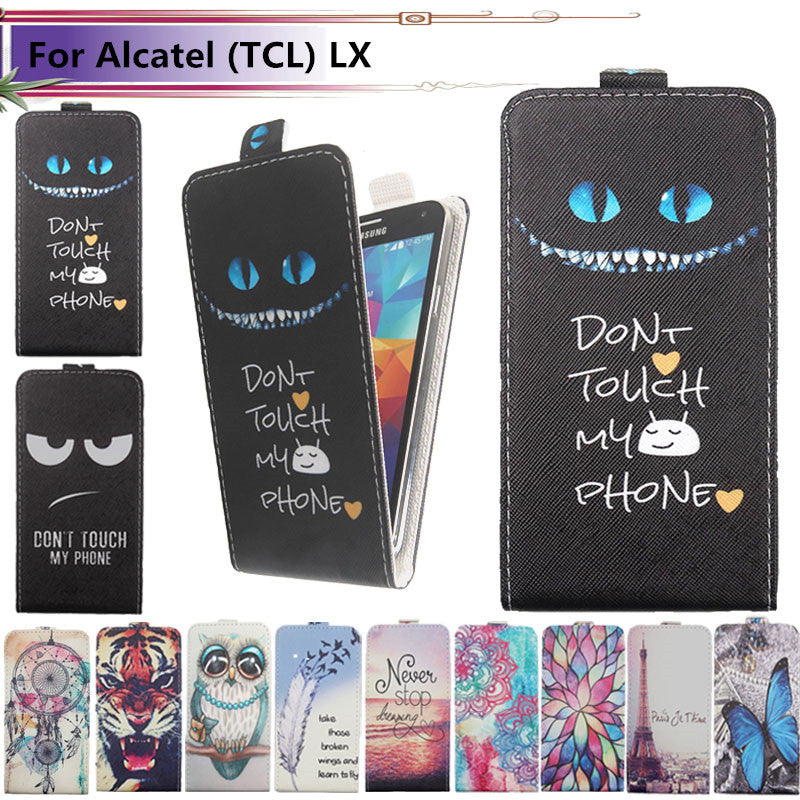 Fashion 11 Colors Cartoon Pattern Up And Down Flip Pu Leather Case