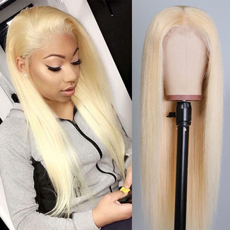 Blonde Lace Front Wig Platinum Blonde Human Hair Wigs Blonde