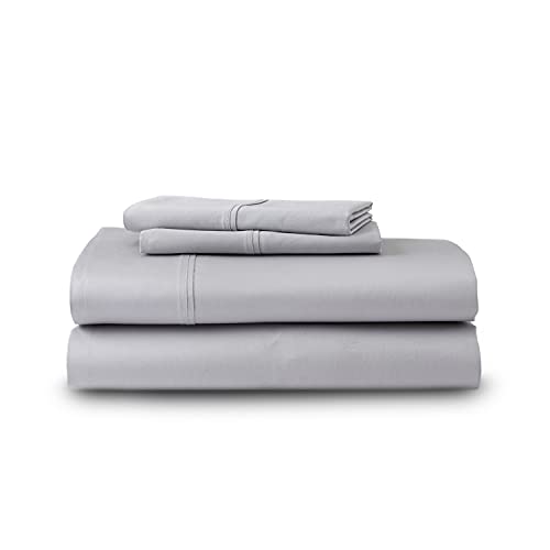 Luxury GhostBed Twin Sheet Set in Gray - 3 Piece with Deep Pockets, Made of Cooling Supima Cotton and Tencel, Wrinkle Resistant