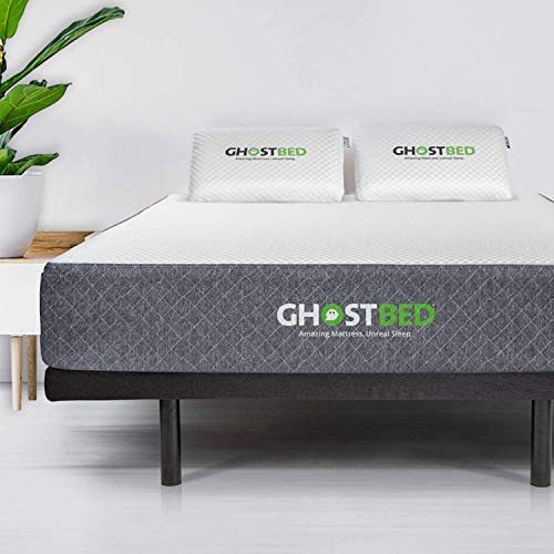 GhostBed Split King Custom Adjustable Power Base 11 Inch Cooling Gel Memory  Foam Mattress