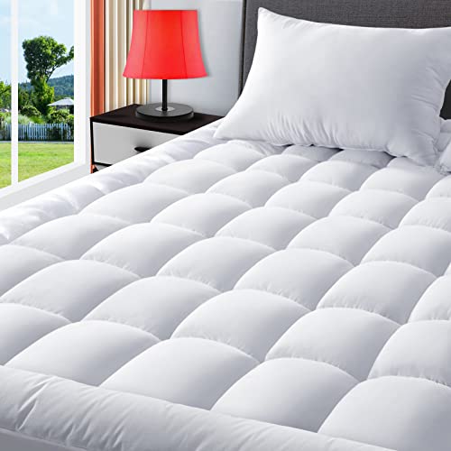  EASELAND Queen Size Mattress Pad Pillow Cover Quilted Fitted Mattress  Protector Cotton Top 8-21 Deep Pocket Cooling Mattress Topper (60x80  Inches, White) : Home & Kitchen