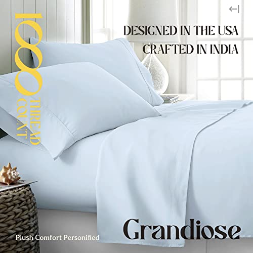 Danjor Linens Full Size Sheets Set - 6 Piece Set Including 4 Pillowcases- Deep Pockets - Breathable, Soft Bed Sheets - Wrinkle F