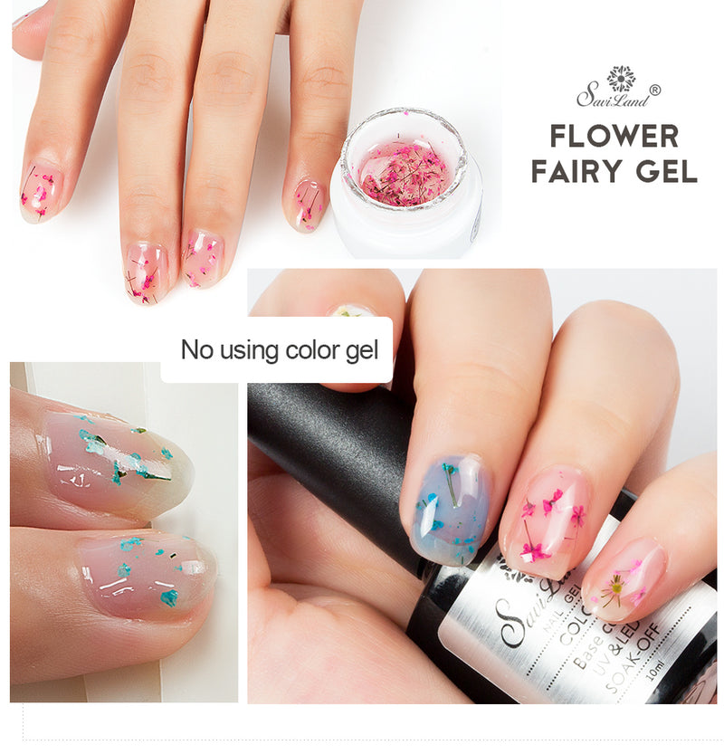 Floral Gel Uv Vernis Lucky Gel Paint Fleurs Séchées Nail Art Colle 3d Diy Desgin Naturel Fée Nail Gel Vernis